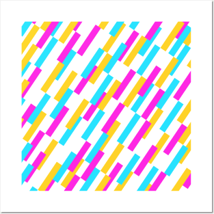 Diagonal Rectangle Pattern - Light Neon Posters and Art